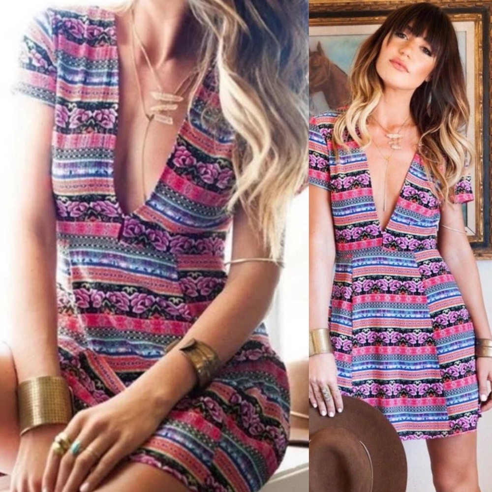 Show Me Your Mumu Ibiza Mini Floral Dress